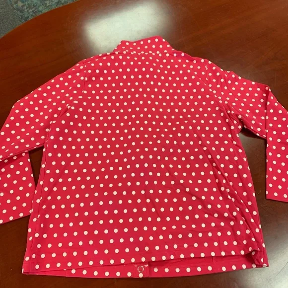 Quacker Factory Pink Polka Dot Snap Up Jacket sz XL EUC - Picture 5 of 5